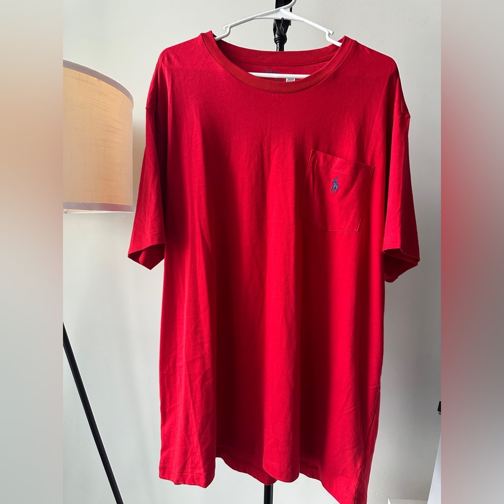 Polo Ralph Lauren Red T-Shirt Mens 1XB Classic Fit Red Pony Pocket Tee